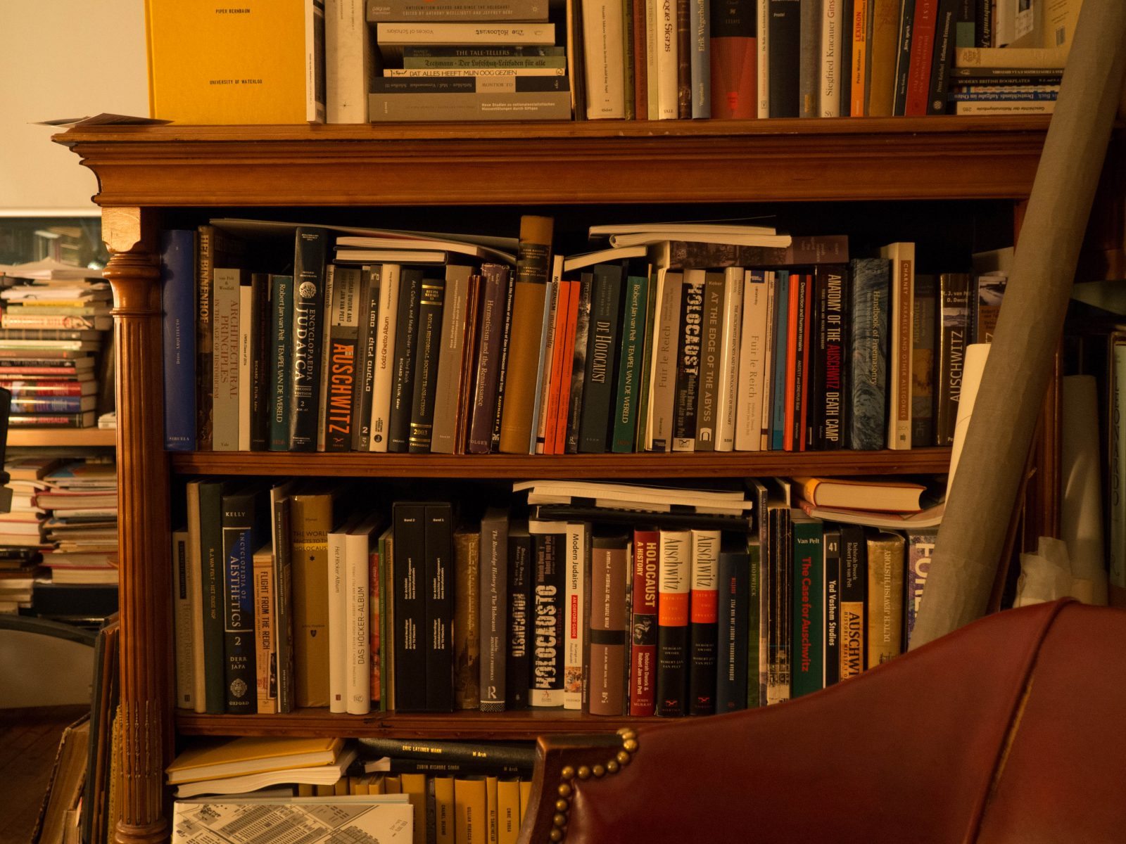 This entire shelf is dedicated to books which he has written or contributed in various editions and languages