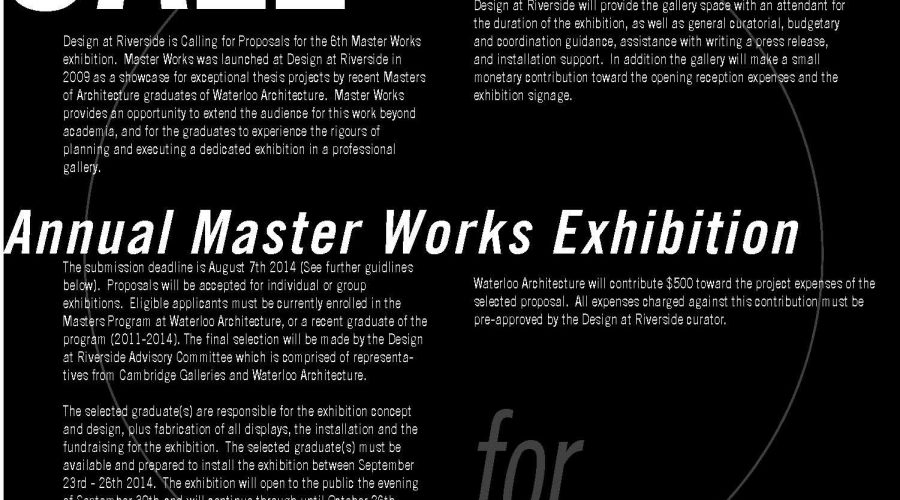 Call for Entry: Annual Master Works Exhibition